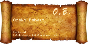 Ocsko Babett névjegykártya
